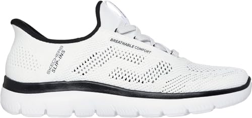 Skechers - Mens Summits - Perfo Slip On Shoes, Color White/Black, Size: 11.5 M US4