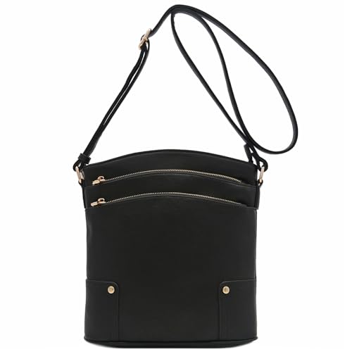 ALYSSA Triple Zip Pocket Large Crossbody Bag2