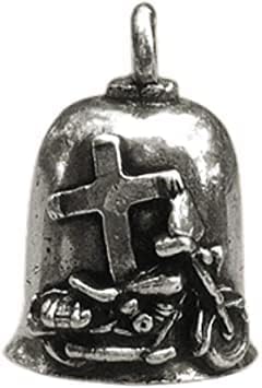 The Gremlin Bell Jesus Rides with Me Pewter Good Luck Charm with Pouch and 2 Attachments and Story Card (Jesus Rides with Me)