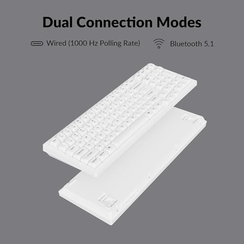 Image of Keychron K4 Pro QMK /VIA Bluetooth Wireless Mechanical Keyboard, 96% Layout Custom Programmable Gaming Keyboard with White Backlit, Hot-Swappable K Pro Red Switch for Mac Windows Linux - White