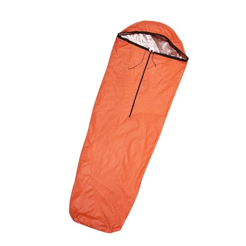 Bolsa de dormir para emergencias con textura de tela de nylon, diseño plegable aislante, portátil para camping y supervivencia