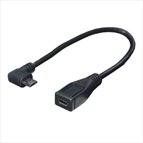 Access 【 25cm 】左L型 Micro USB2 オスメス 延長ケーブル データ転送&充電対応 マイクロUSB L字 延長ケーブル EM7OM-LL