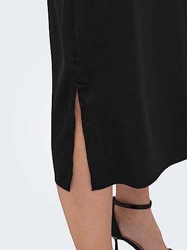 Satin-Kleid ONLY Damen Onlvictoria Satin Strap Mid Dress Noos in Schwarz