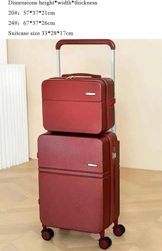 IRYZE Lightweight Suitcase Trolley Suitcase Set With USB Multi-function Suitcase Boarding Suitcase Telescopic Drawbar Carry on Luggage (Color : A, Size : 13+24in)2