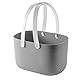 4-farbiger Dusch-Caddy, tragbarer Badezimmer-Caddy aus Kunststoff mit großer Kapazität und Griffen für Badezimmer, Küche, Schlafsaal (Gray)