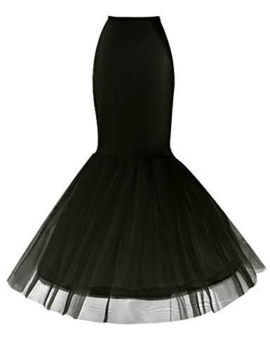 VKStar® Jupon Femme Mariage Crinoline Jupon Long sous Robe Cérémonie Soirée Femme sous Jupe Robe de Mariée Femme Jupon Robe Sirène Princesse Style3 Noir