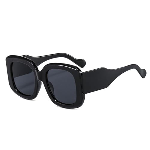 Lunettes de Soleil Carrées Surdimensionnées Vintage d'Inspiration Haute Couture Thé Léopard
