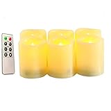 【EINFACH ZU BEDIENEN】: Die teelichter led werden jeweils mit einer einzigen CR2450-Knopfzelle (im Lieferumfang enthalten und bereits montiert) betrieben. Diese können leicht durch Öffnen der Batterieabdeckung an der Unterseite der Kerze ersetzt werden. Timer für 4/8 Stunden, die Kerzen schalten sich automatisch nach Ablauf der eingestellten Zeit aus. Mit der Fernbedienung lassen sich die Kerzen ganz einfach ein- und ausschalten und die Helligkeit jederzeit und überall ände