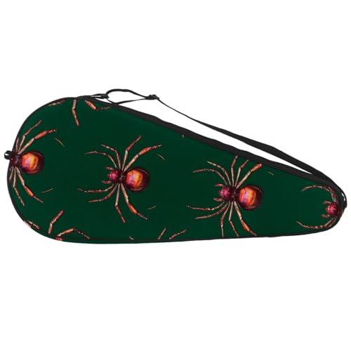 Housse de raquette de tennis rouge et vert avec bandoulière réglable pour débutant