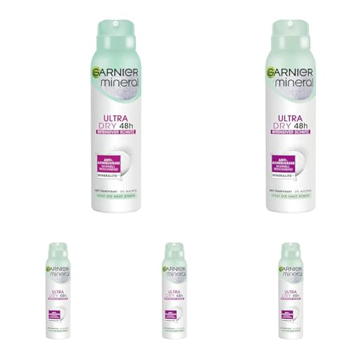 Garnier Deo-Spray, Anti-Transpirant, intensiver Schutz vor Körpergeruch & Achselnässe, bis zu 48 h Wirkung, Mineral UltraDry (Packung mit 5) Garnier Deo-Spray, Anti-Transpirant, intensiver Schutz vor Körpergeruch & Achselnässe, bis zu 48 h Wirkung, Mineral UltraDry (Packung mit 5)
