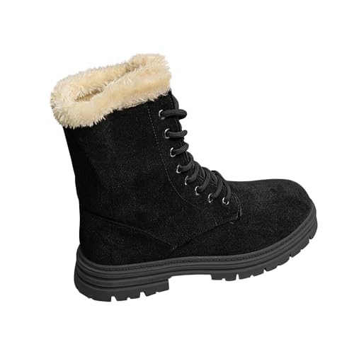 Bottes de neige mi-mollet anti-froid à lacets et talon bas