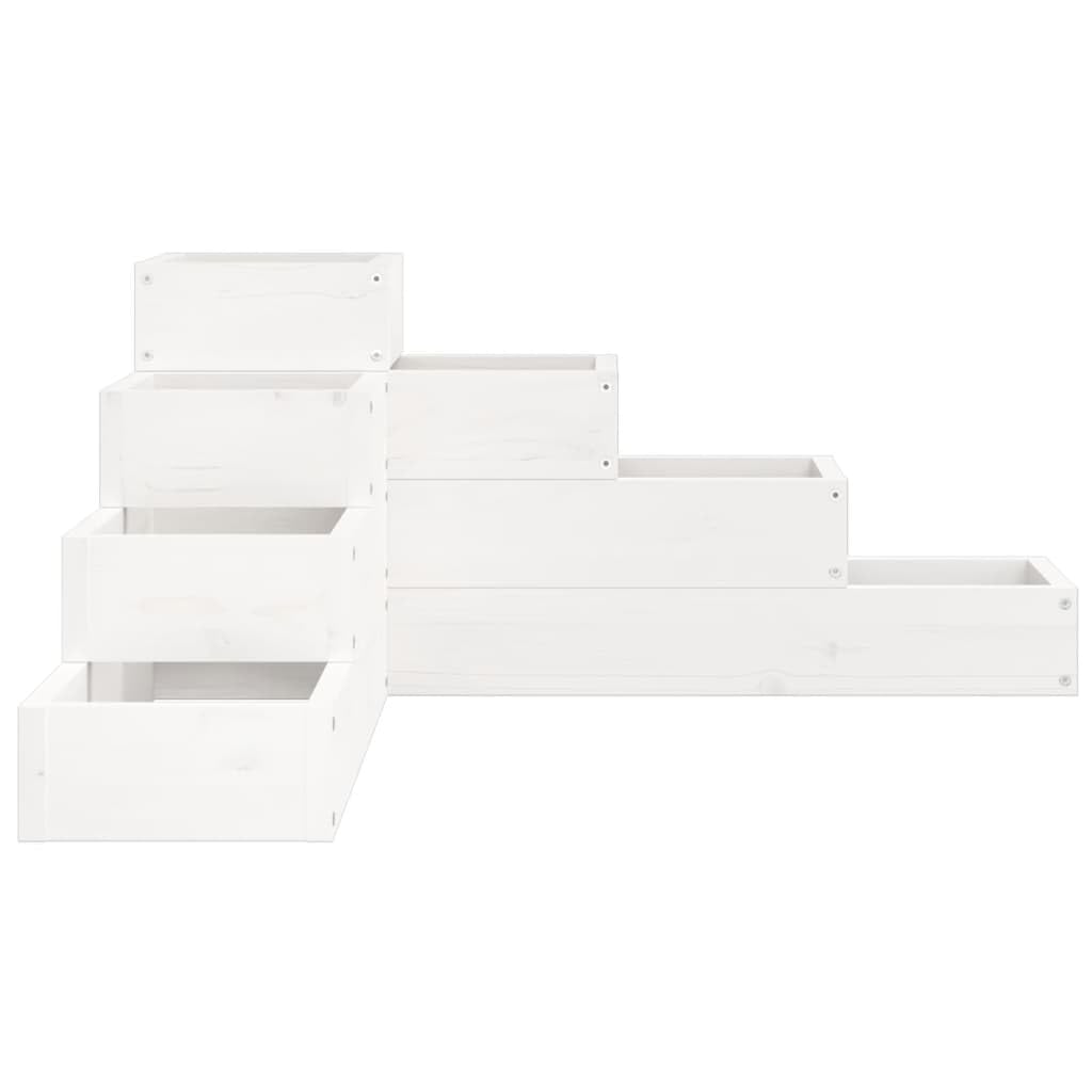 vidaXL Fioriera Giardino 4 Ripiani Bianca 80,5x79x36cm Massello Pino
