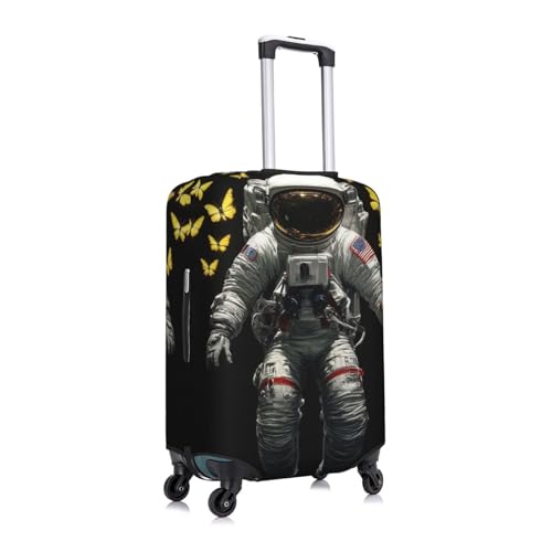 Trippy Space Astronaut Butterfly Art Zipper Travel Luggage Suitcase Protector Baggage Protector Anti-Scratch Luggage Case Waterproof Protective Cover Fits 18-32 inch Suitcase, Washable3