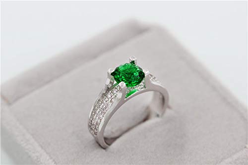 Uloveido Women's Platinum Plated Round Cut AAA Cubic Zirconia Wedding Band Promise Ring for Her with Birthstone Y0063