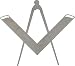 DEURA Masonic Lodge Ceremonial 6" INCH Large Freemason Square and Compass for Bible