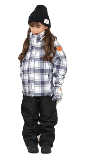 YUK スキーウェア キッズ 上下 セパレート 超撥水yuk 男の子 女の子 サイズ調整可 子供 スキーウエア 冬 雪遊び 撥水 防寒 ユック 小学生 幼稚園 保育園【yk25wi286s-t】130cm ノーブルチェック／ブラックのサムネイル