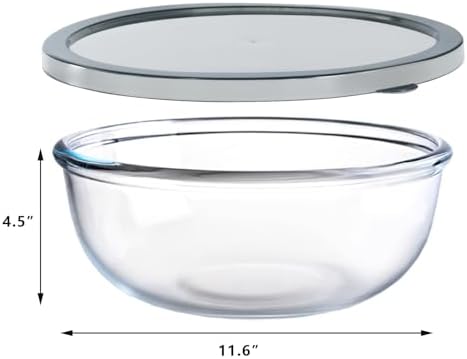 EWAFILU Glass Mixing Bowl with Lid - Thumbnail 3