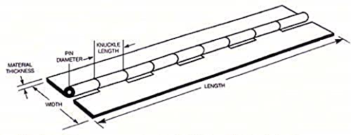 Thaisan Aluminum Piano Hinges Heavy Duty for Home Improvement Fix Repair Open Width: 3.0 x Length: 7 ft (Material Thickness: .062 x Pin Diameter: .12)