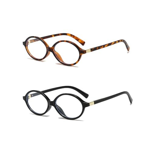 Image of YAMEIZE Small Oval Blue Light Blocking Glasses for Women Men Retro Clear Anti Blue Light Eyeglasses for Computer Gaming