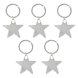 Honbay 5PCS Metal Star Shape Keychains Decorative Star Key Rings Keyfob for Bag Purse Wallet Cellphone or Car Pendant