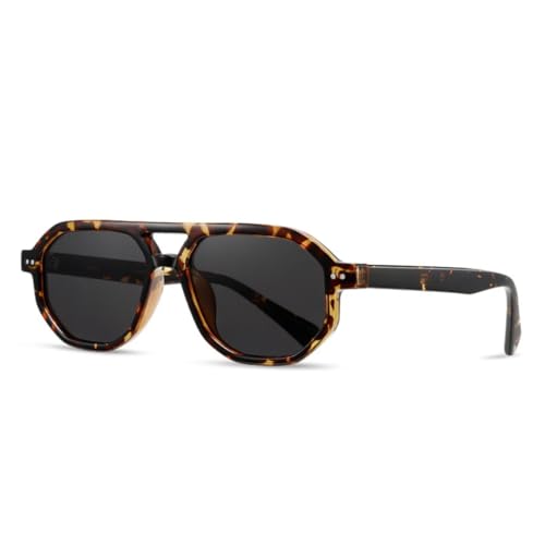 Lunettes de soleil rétro à double pont pour hommes et femmes avec verres dégradés UV400