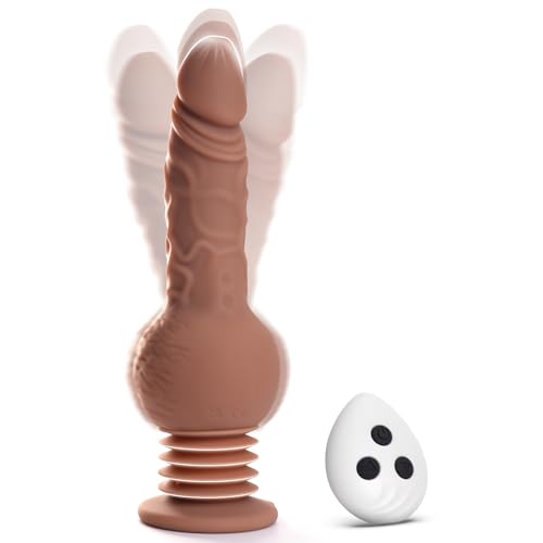Tracy's Dog Thrusting Dildo Vibrator - 9.29" Realistic Silicone Dildos for G Spot Anal Stimulation with 10 Vibrating & 3 Bouncing Modes, Adult Toys Penis Sex Toys for Women Men Couples (Dril