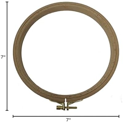 Nurge Premium Beech Wood Gold Clasp Quilting Hoop 7 Inches/19cm Diameter - 16mm Thick