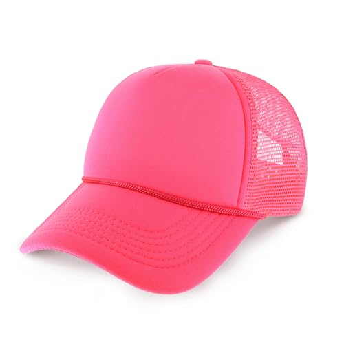 Image of CHOK.LIDS Classic Foam Trucker Hat Summer Mesh Rope Cap Solid Two Toned Blank Hat Mens Womens Adjustable Strap Light Weight