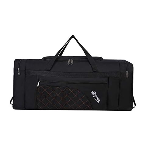 Sipobuy 80L Foldable Travel Bag, Sports Gym Bag, Shoe Compartment, Holdal, Lightweight and Waterproof, Large Capacity, Unisex (Black) Cover