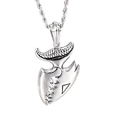 OAKKY Unisex Hip Hop Coccodrillo Squali Pesce Scheletro Cranio Biker Ciondolo Collana Acciaio Inossidabile Piranha Sharp Sdentato Catena Libera
