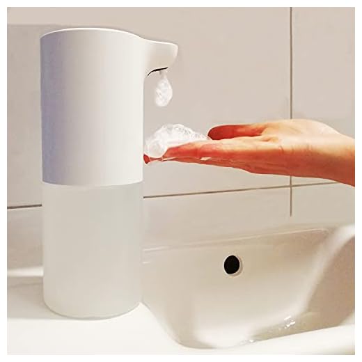 DAY useful everyday Tvåldispenser 300 ml med sensor och skumfunktion, plastvit, batteridriven, kontaktlös flytande tvåldispenser