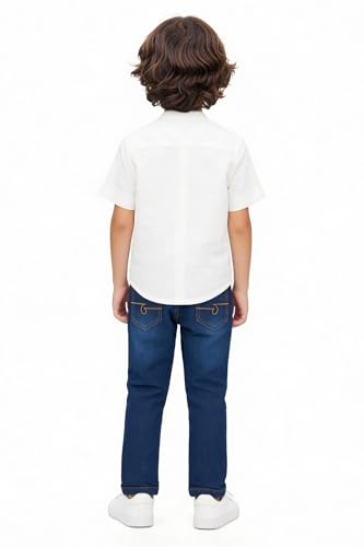 Image of Pantaloons Junior Kids Cotton Stretch Blend Jeans | Slim Fit | Mid Rise Waist | Full Length