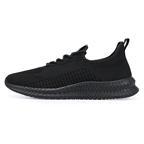 Lcgjr Men'S Running Shoes Ultra Lightweight Breathable Comfortable Walking Shoes Casual Fashion Sneakers Mesh Workout Shoes Allblack Size12 thumb #2