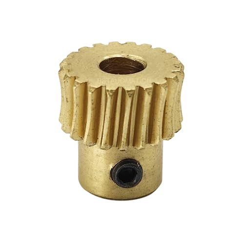 Image of Brass Worm Gear Set - 0.5 Modulus 20T 20:1 Reduction Rate 3mm 4mm Hole Diameter Right Rotation Drive Gear Box Wheel Shaft Kit (Rod-3mm bore, Gear-4mm bore)