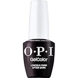 OPI GelColor Lincoln Park After Dark | Opaque Dark Purple Crème UV Cure Gel Nail Polish | Vegan & HEMA Free, Long Lasting, High Shine