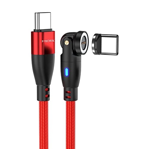 P-TECHUK Rotating 60W Super Fast USB C to USB C Magnetic Charging Data Cable
