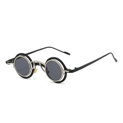 Lunettes de soleil Steampunk homme femme vintage protection UV400 ronde