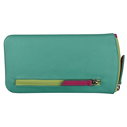 Image of ili New York Smooth Leather Soft Eyeglass Case, Zip Closure with RFID Blocking Lining, Travel-Friendly in Vibrant Colors