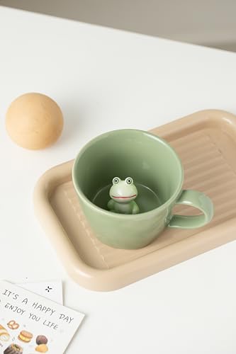 Taza de cerámica con rana 3D interior 12 oz miniatura 5