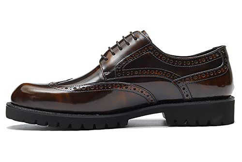 Santimon Men's Oxfords Casual Dress Wight Brogues Shoes Genuine Leather Derby Fashion Formal Tuxedo Walking Shoes for Men2