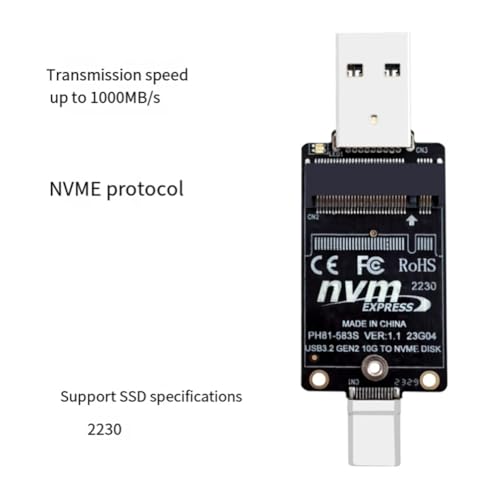 Adaptador M.2 a USB Tipo-C para SSD 2230 miniatura 7