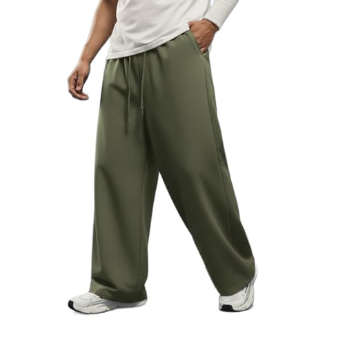 Image of dockstreet Straight Wide fit Long Length Open Bottom Jogger for Men /Trending Multi Pocket Style, Relaxed Casual Pants for Men