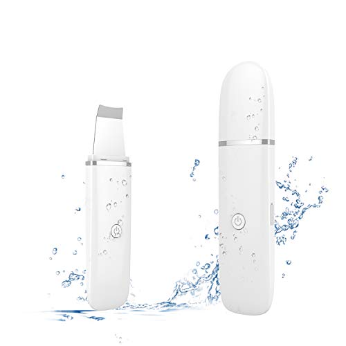 Preisvergleich Produktbild Koibeauty Ultraschallpeelinggerät Haut Scrubber mit USB-Kabel, Ultraschall Peeling Skin Scrubber Akne-Entferner Mitesserentferner für Gesichtsreinigung Hautpflege(Silber Weiss)