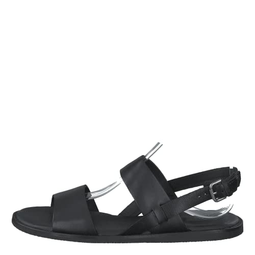 Clarks Karsea Strap Sandalia Mujer, Piel Negra, 37.5 EU