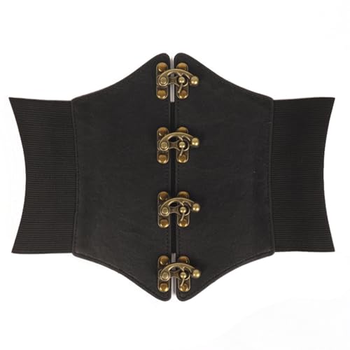 yolzhxe Cinturones Ancho Mujer, Elástico Corset de Cuero, Retro Cinturón Corsé, Corset Medieval Pirata Mujer, para Halloween Fiesta Vestido Ropa Diaria y Disfraz Pirata