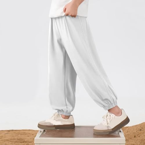 Boys Sweatpants Casual Trendy Elastic Wasit Trousers with Pockets Stretch Fashion Lounge School Pants for Boys 5-15Y2