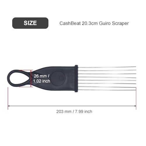 image for CashBeat 20.3cm Guiro Scraper, 2.6cm Wide Handle, Latin Percussion Acc