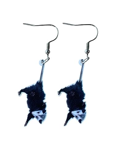 Pair of Possum Earrings for Women/Adults. Opossum Earrings for Rednecks Costumes