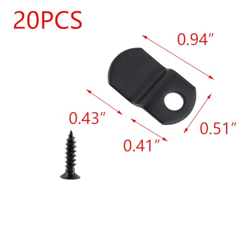 Image of T Tulead Canvas Offset Clips for Picture Framing 1 /8 inch Black Canvas Clip Offset Mirror Clamps Clips 20PCS with Screws