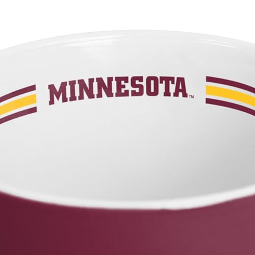 Image of Logo Brands NCAA Minnesota Golden Gophers 15 oz Stripe Coffee Mug - Vintage Team Logo, Inside Print & Stripes, Microwave & Dishwasher Safe- Great Gift For Fans & Alumni